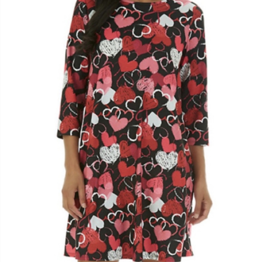 Dress Works sz M Women’s Valentine’s Hearts Shift Dress